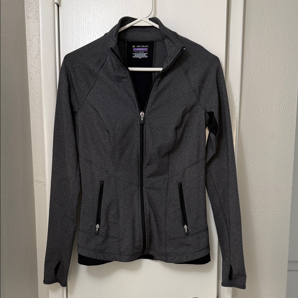 tek gear Women's Dark Gray Full-Zip Utility Jacket